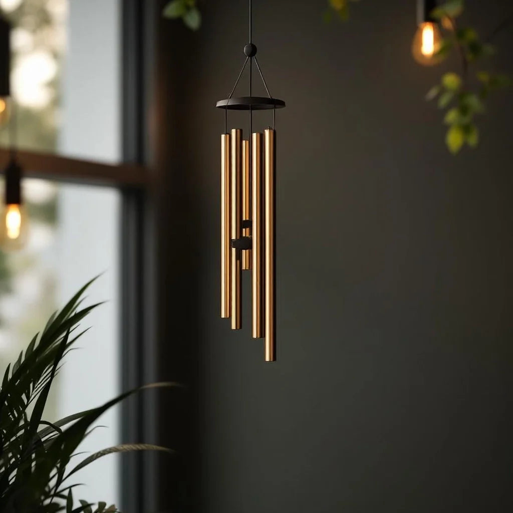Brushed Steel Wind Chime with Soft Tone