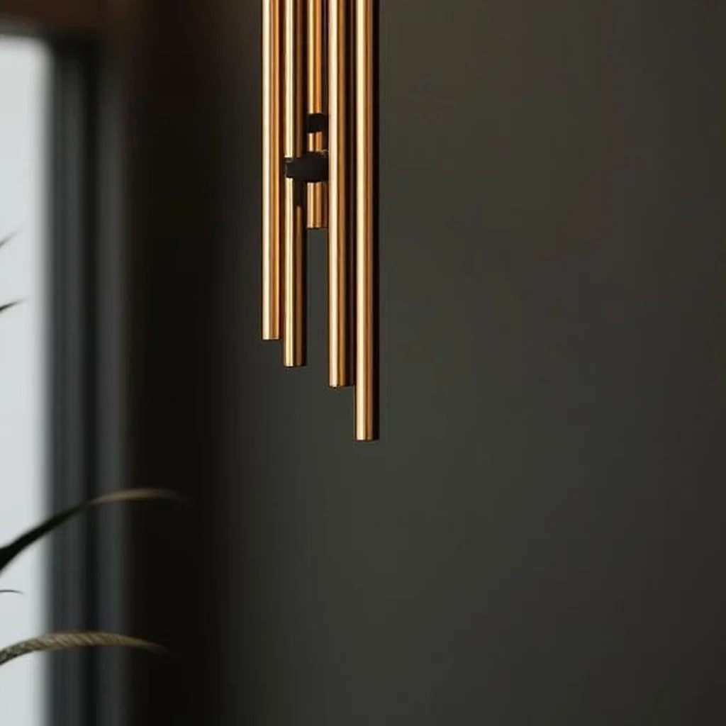 Brushed Steel Wind Chime with Soft Tone