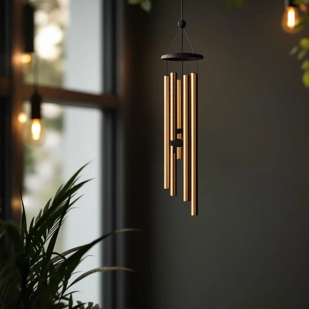 Brushed Steel Wind Chime with Soft Tone