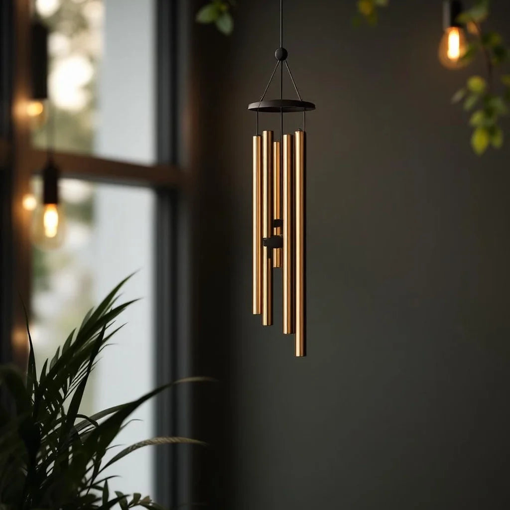 Brushed Steel Wind Chime with Soft Tone