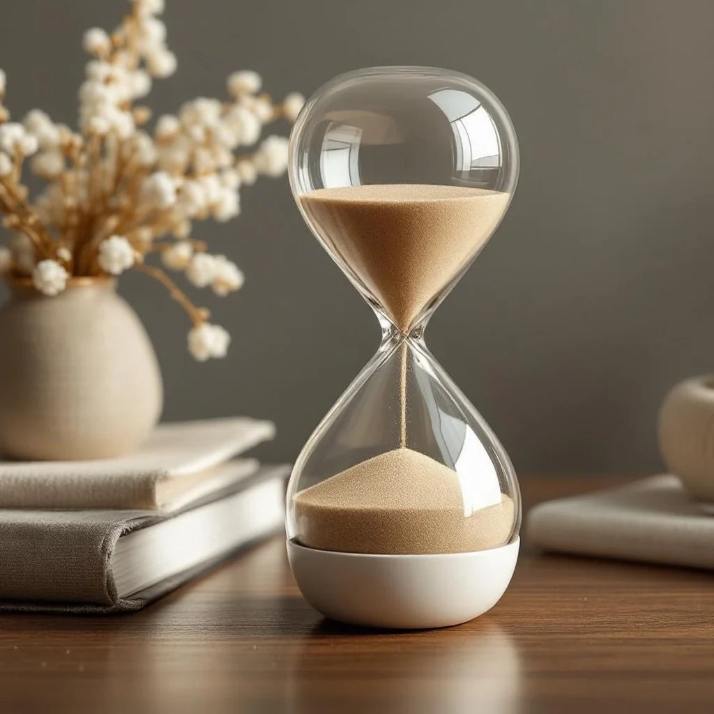 Ceramic Hourglass with Sand-Tone Fill