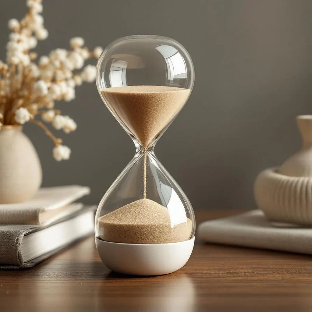 Ceramic Hourglass with Sand-Tone Fill