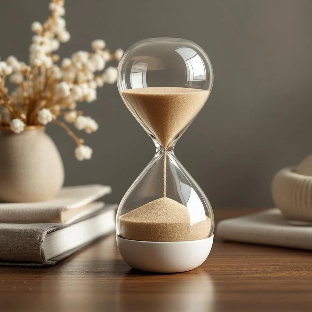 Ceramic Hourglass with Sand-Tone Fill