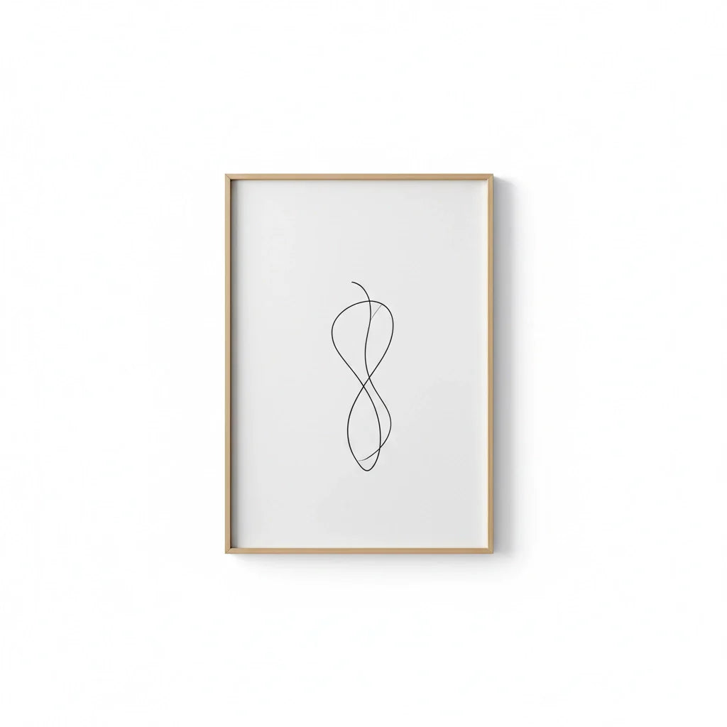 Framed Abstract Line Art Print Diptych