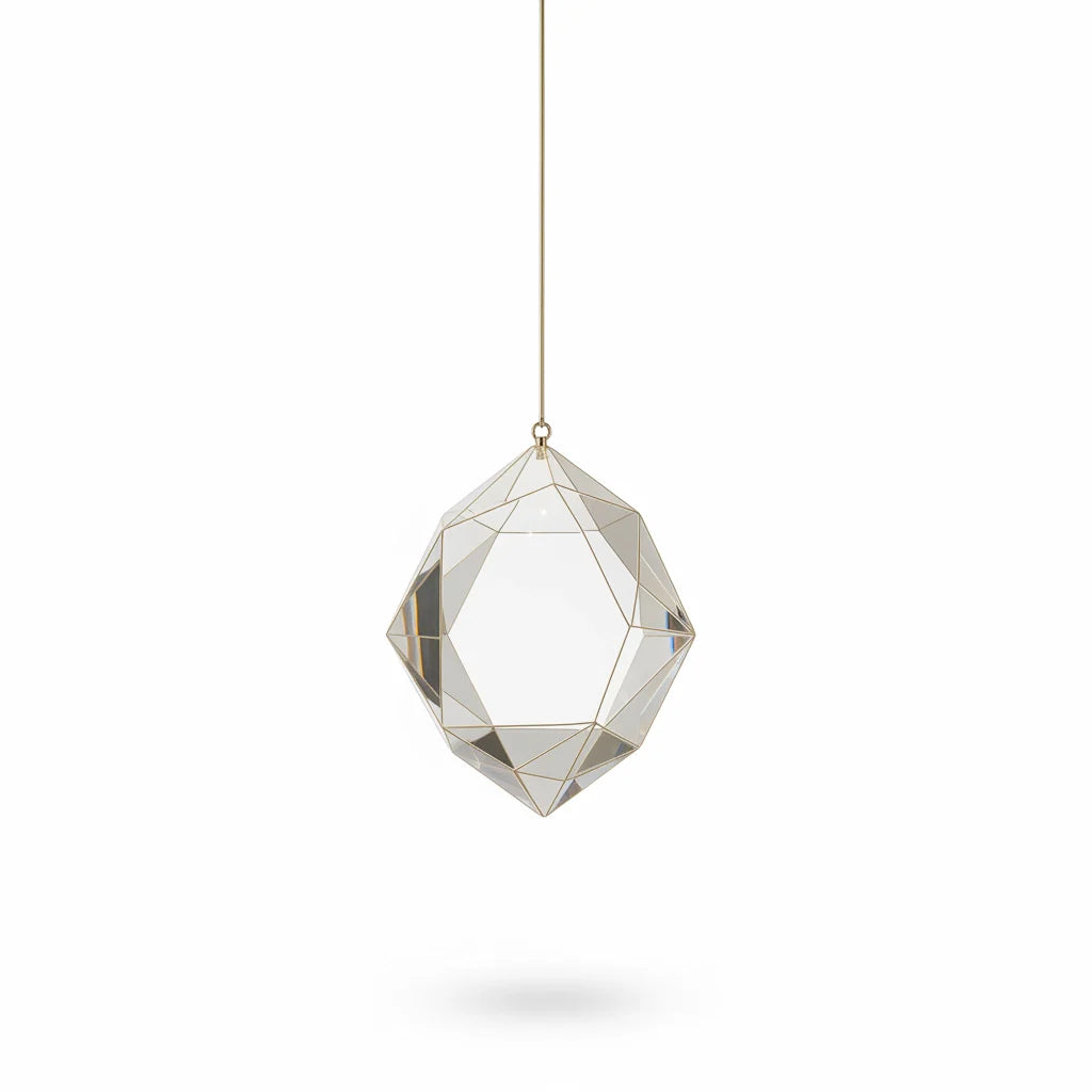 Geometric Suncatcher Mobile in Clear Glass