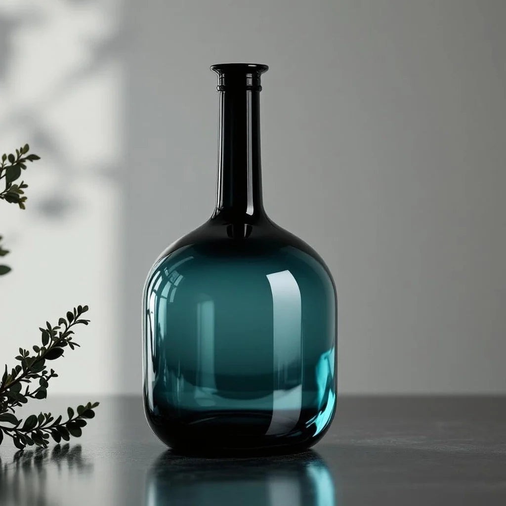 Handblown-Style Glass Decorative Bottle