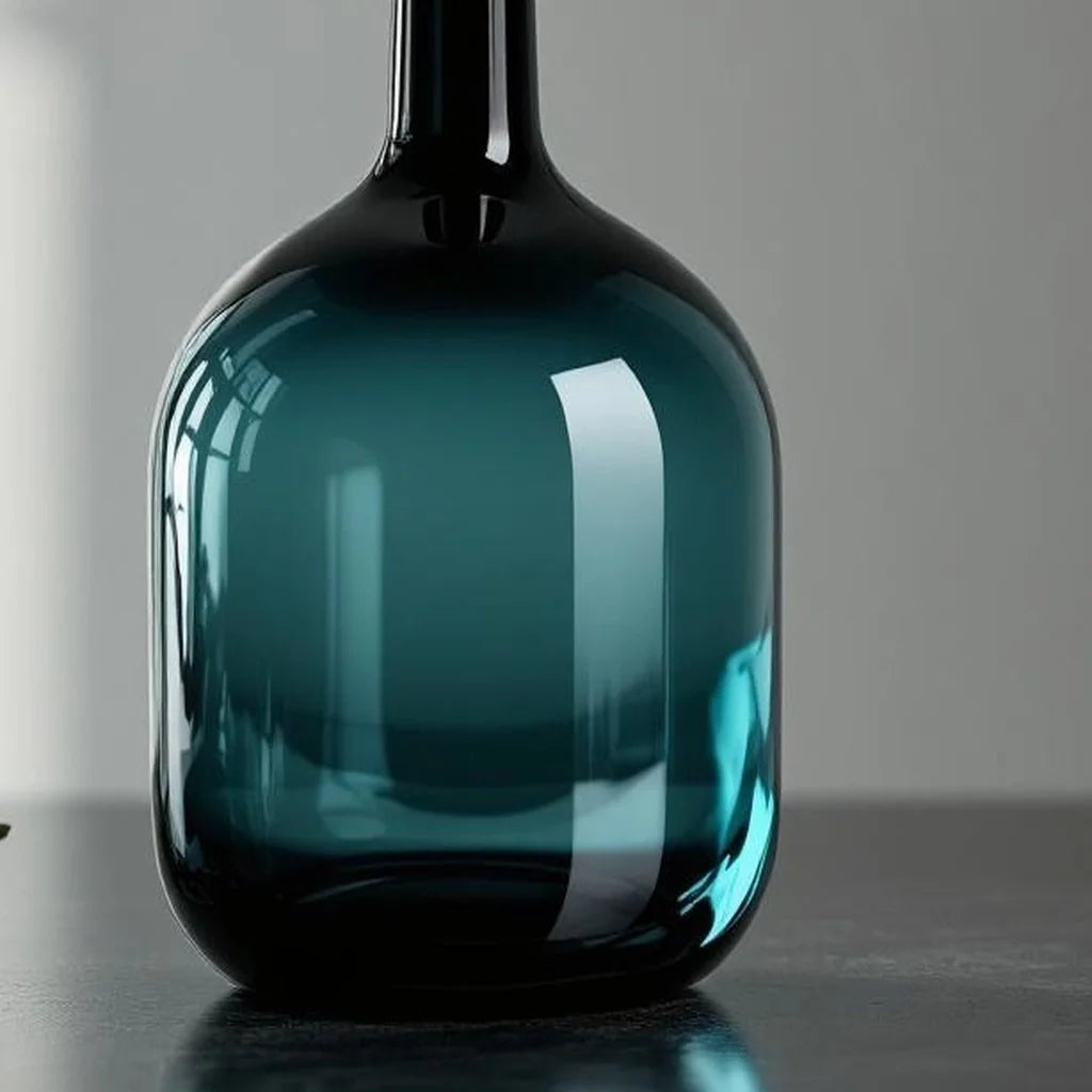 Handblown-Style Glass Decorative Bottle