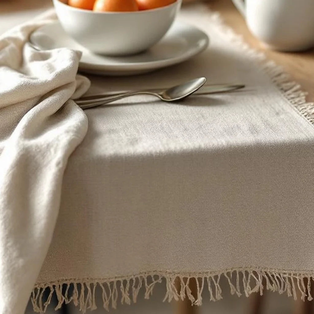 Linen-Blend Table Runner in Oat
