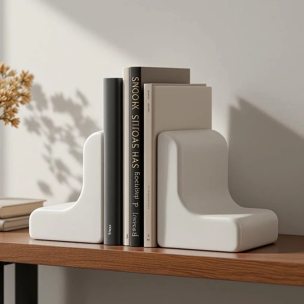 Minimalist Ceramic Bookends (Set of 2)