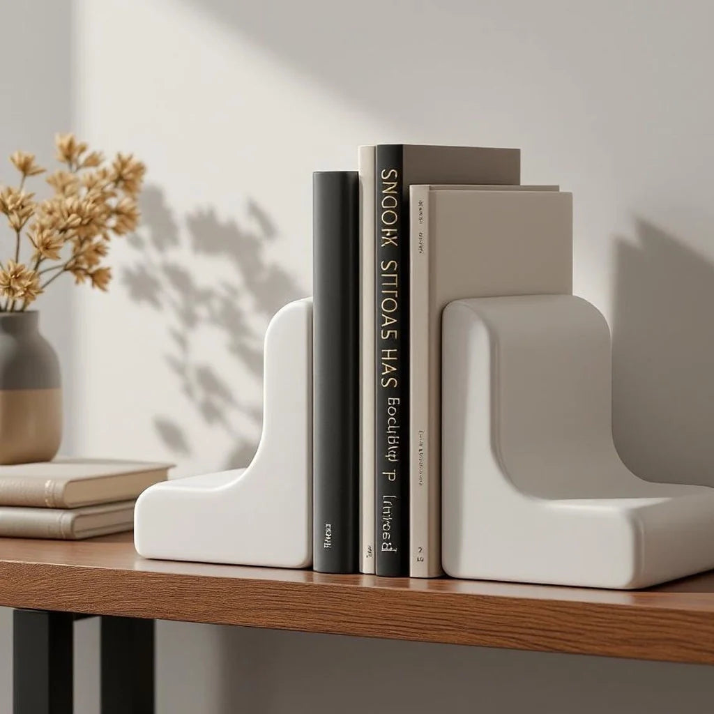 Minimalist Ceramic Bookends (Set of 2)