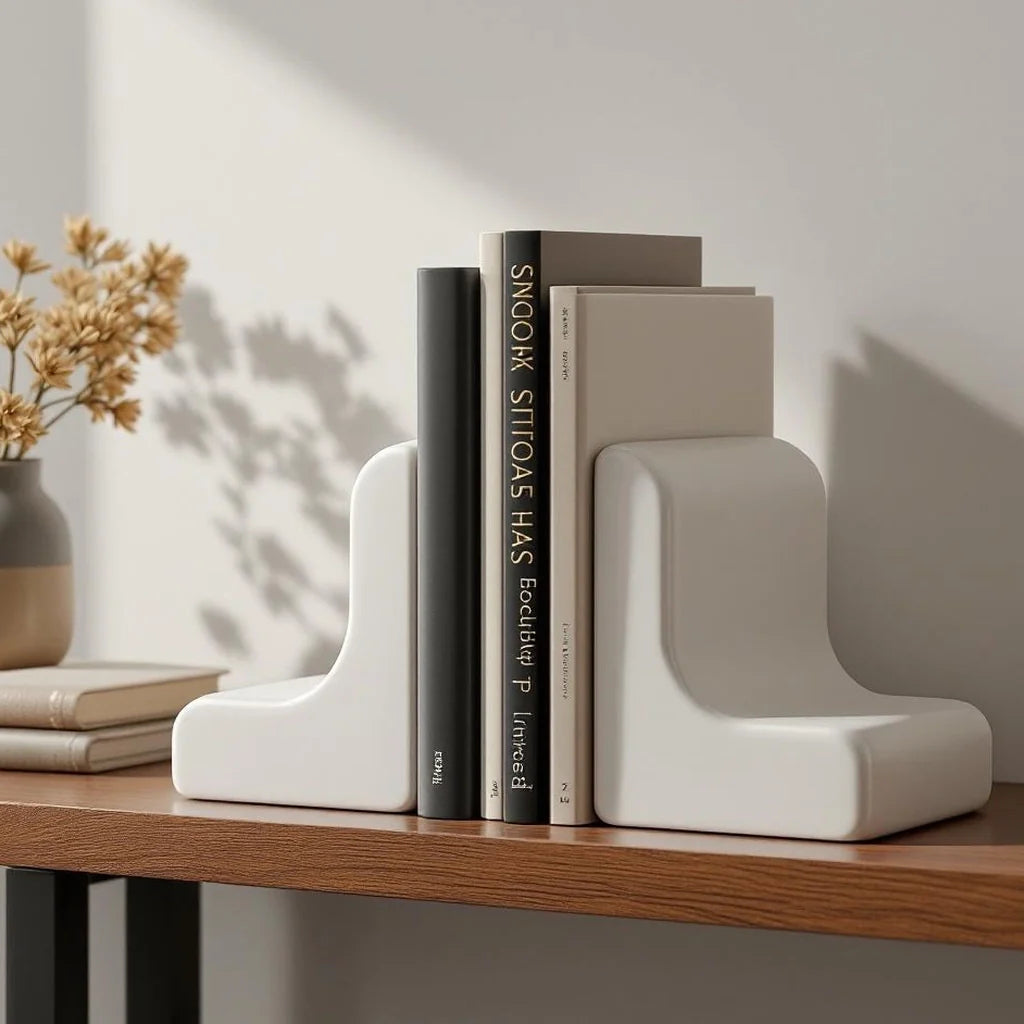 Minimalist Ceramic Bookends (Set of 2)