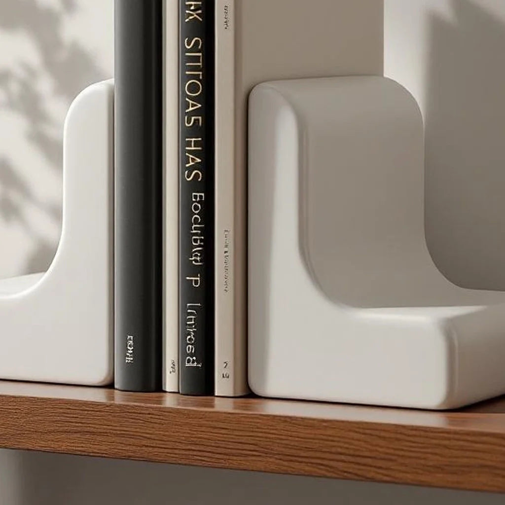 Minimalist Ceramic Bookends (Set of 2)
