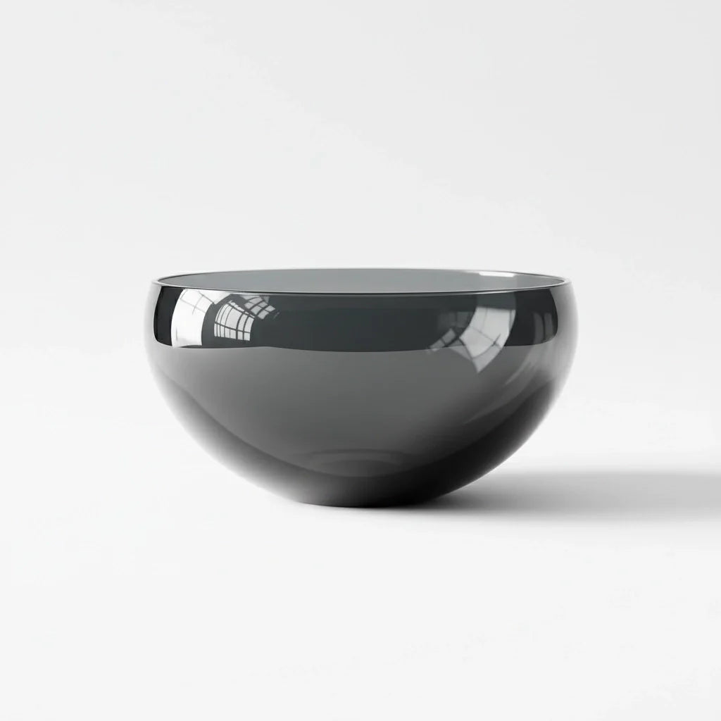 Monumental Glass Decorative Bowl in Smoke