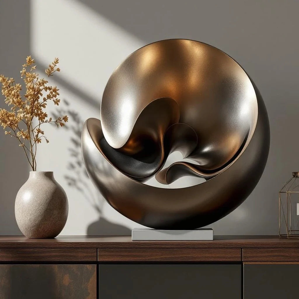 Oversized Hand-Forged Metal Sculpture Accent