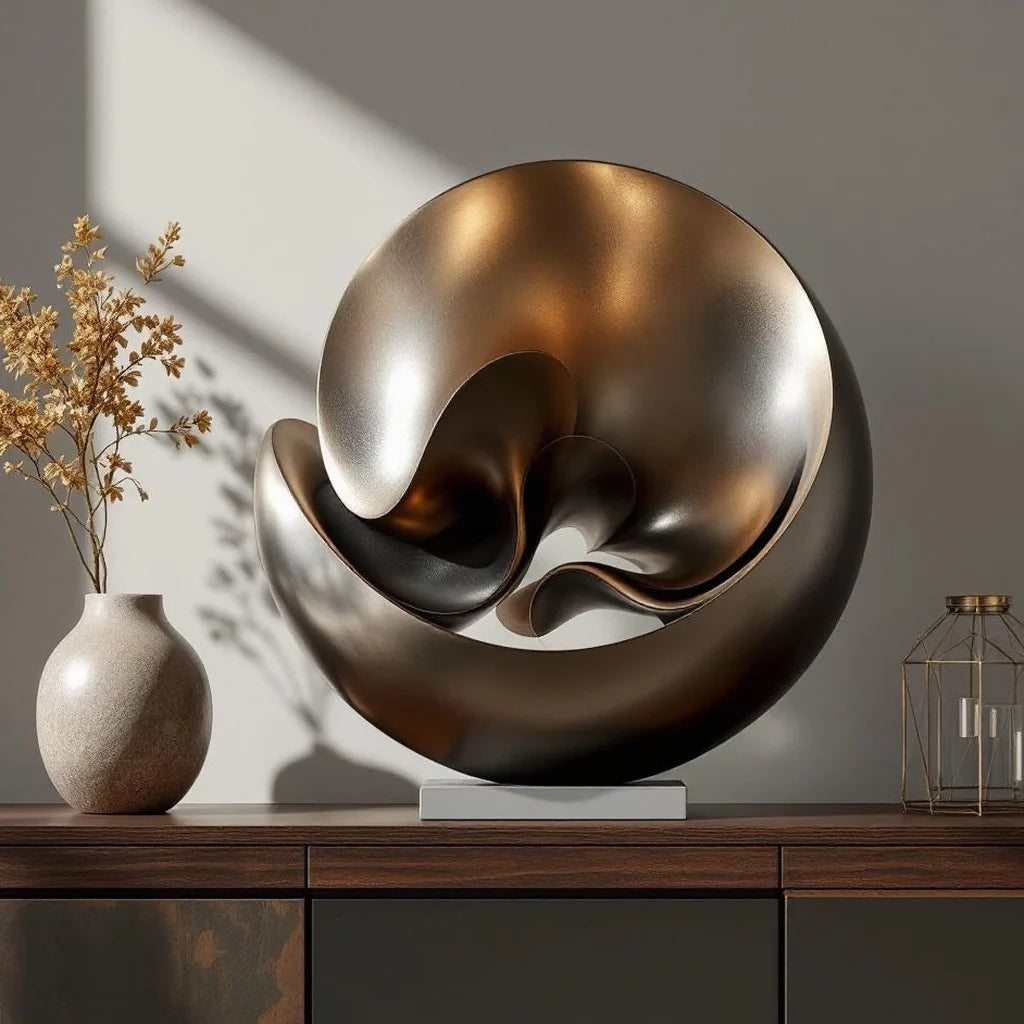 Oversized Hand-Forged Metal Sculpture Accent