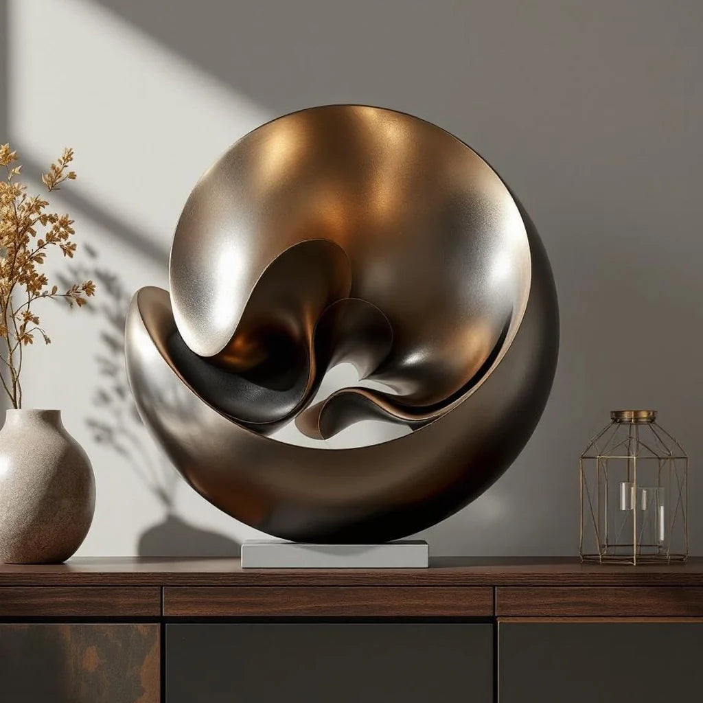 Oversized Hand-Forged Metal Sculpture Accent