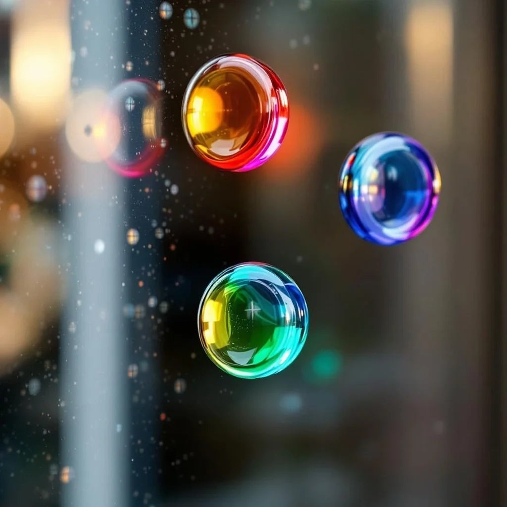 Rainbow Glass Window Magnet Set (6-Piece)