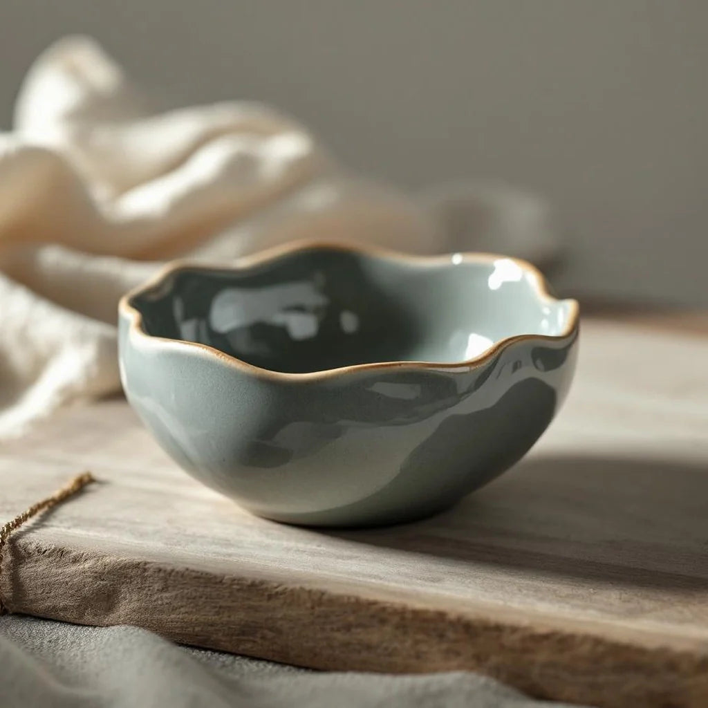 Ripple-Edge Ceramic Trinket Bowl