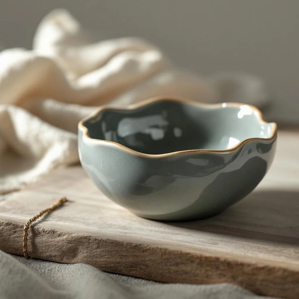 Ripple-Edge Ceramic Trinket Bowl
