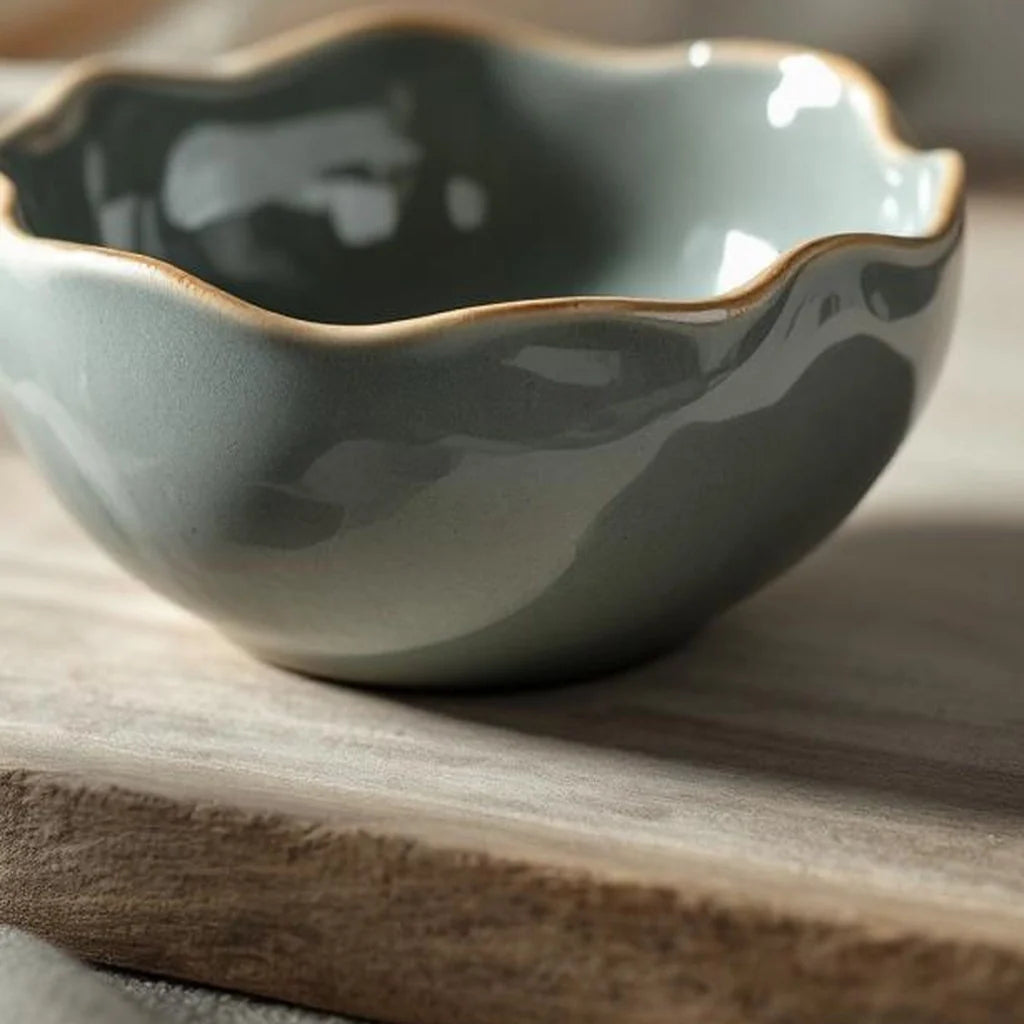 Ripple-Edge Ceramic Trinket Bowl