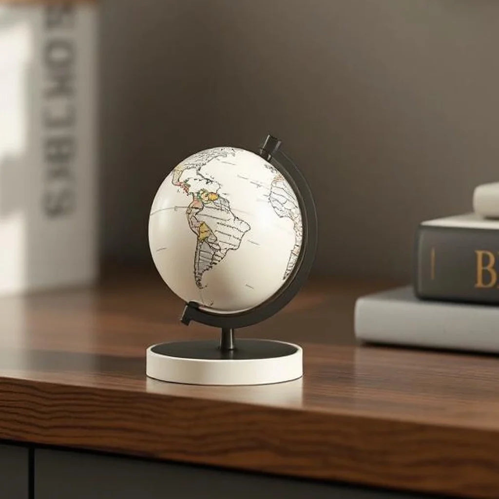 Small Globe Paperweight in Matte Ivory