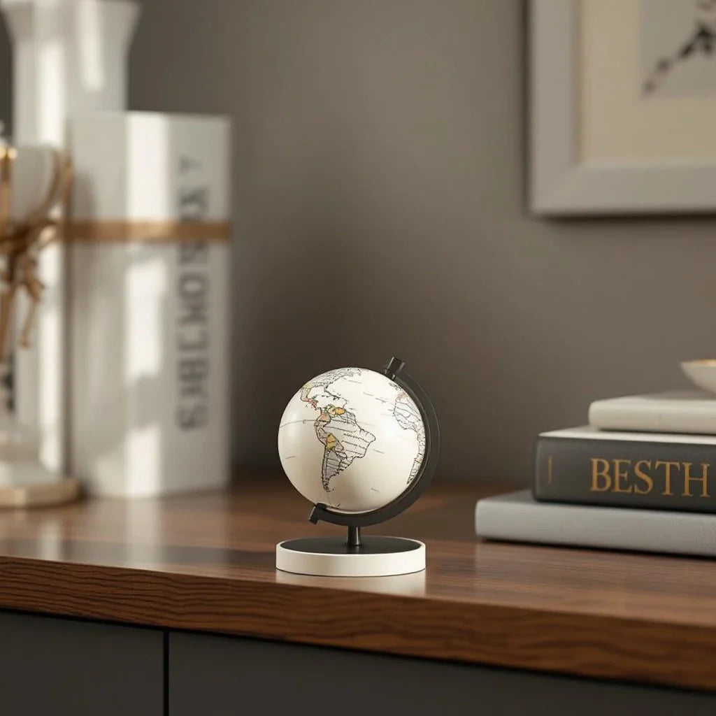 Small Globe Paperweight in Matte Ivory