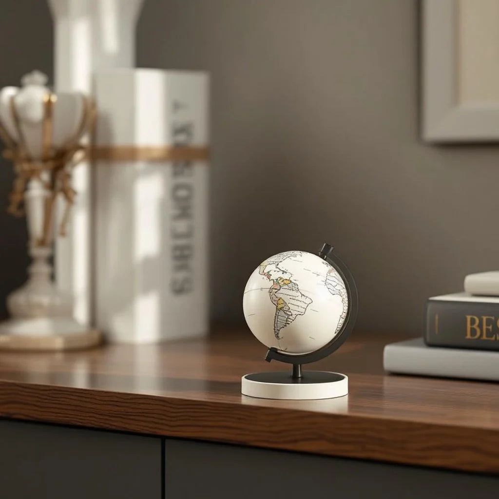 Small Globe Paperweight in Matte Ivory