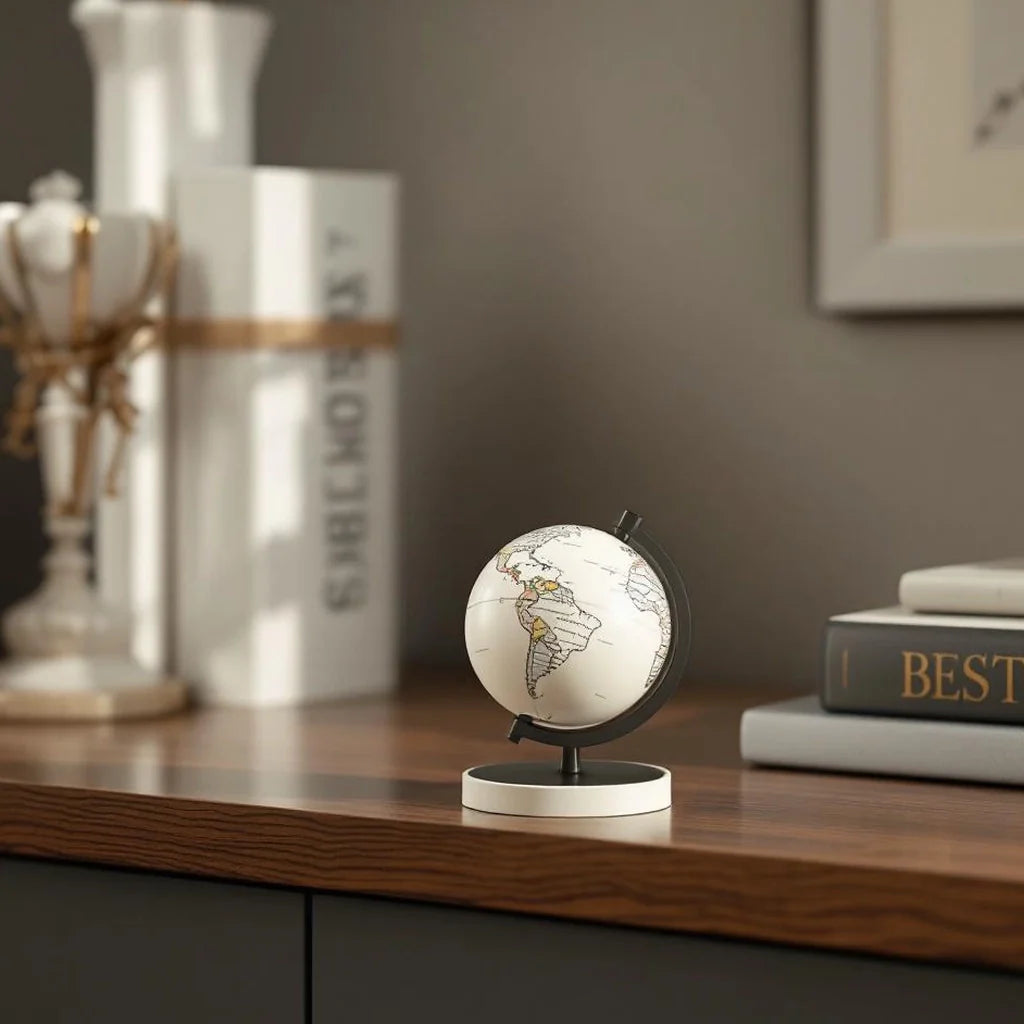 Small Globe Paperweight in Matte Ivory