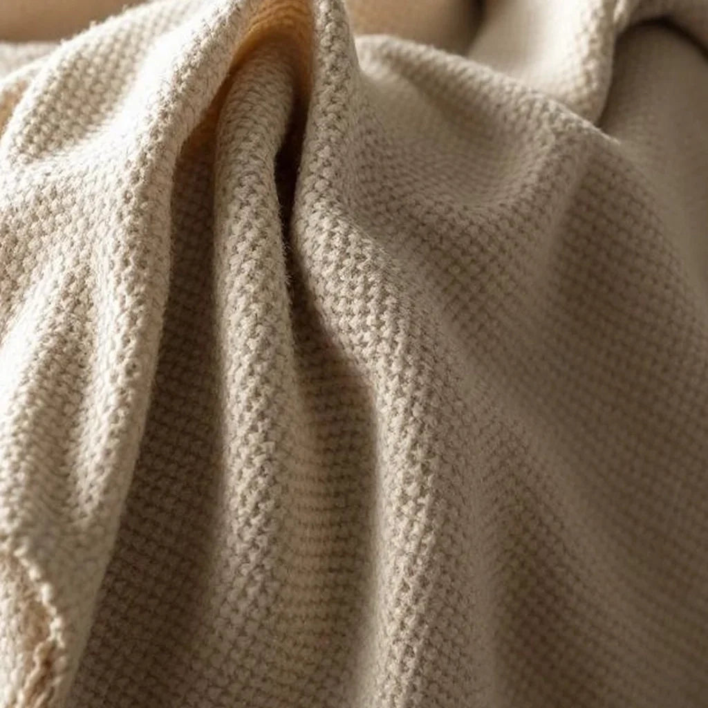 Soft-Woven Cotton Throw in Sand